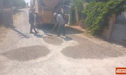 Bolvadin'de Gökçeyayla Mahallesi'nde Soğuk Asfalt Yama Çalışması Yapıldı