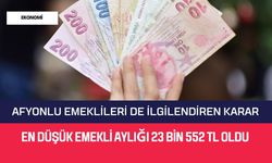 Afyonlu Emeklileri de İlgilendiriyor: En Düşük Emekli Aylığı 23 Bin 552 TL Oldu