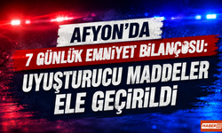 Afyon’da 7 Günlük Emniyet Bilançosu: Uyuşturucu Maddeler Ele Geçirildi