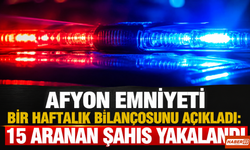 Afyon Emniyeti Bir Haftalık Bilançosunu Açıkladı: 15 Aranan Şahıs Yakalandı