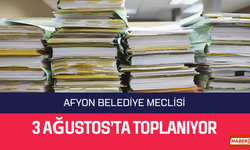 Afyonkarahisar Belediye Meclisi 3 Ağustos'ta Toplanıyor