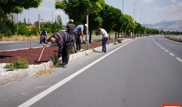 Bolvadin'de Refüj ve Kavşaklarda Kapsamlı Temizlik Çalışması