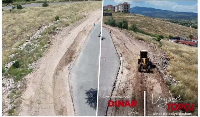 Dinar Fatih Mahallesi'nde Yol Genişletme Çalışmaları Başladı
