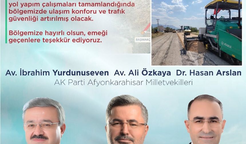 Başmakçı-Dinar Yolunda 5 Kilometrelik Kesimde Çalışmalar Sona Yaklaştı