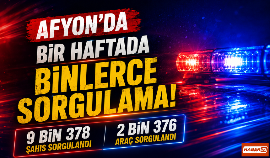 Afyon’da Bir Haftada Binlerce Sorgulama: 9 Bin 378 Şahıs ve 2 Bin 376 Araç Sorgulandı