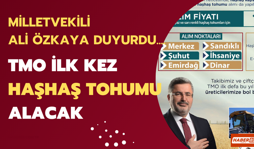 Milletvekili Ali Özkaya Duyurdu: TMO İlk Kez Haşhaş Tohumu Alacak