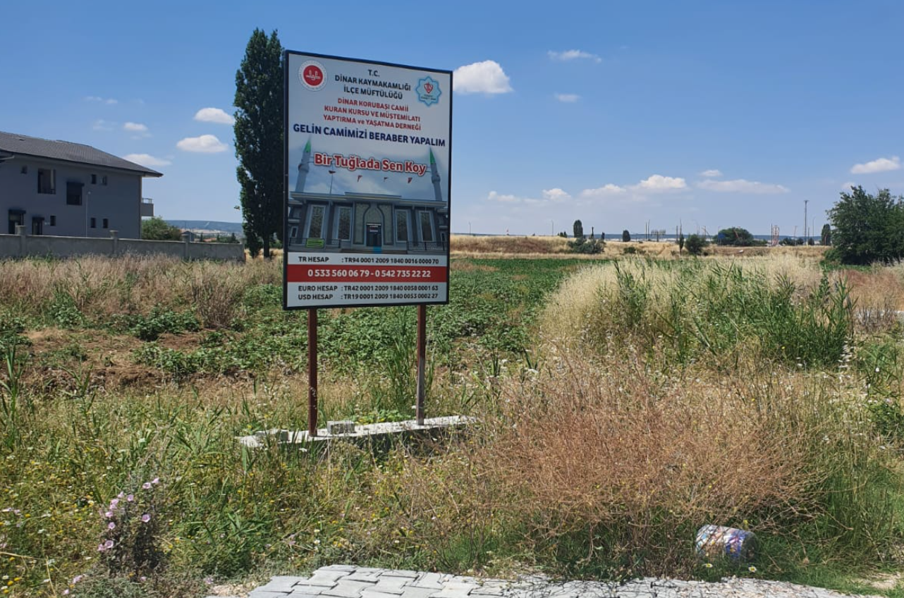 Dinar'da Yeni Cami Bu Alana Yapılacak