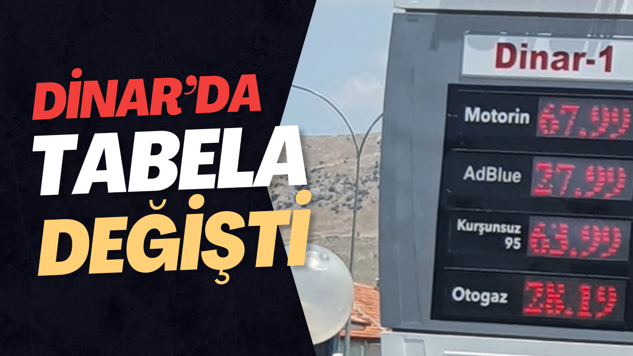 Dinar'da Akaryakıt Tabelaları Değişti: Motorine Zam Geldi!