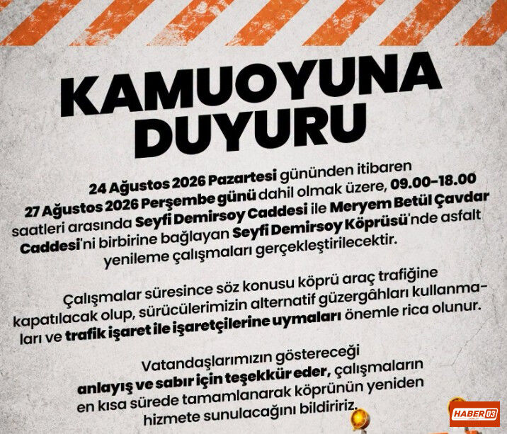 Seyfi Demirsoy Köprüsü’nde Asfalt Yenileme Çalışması